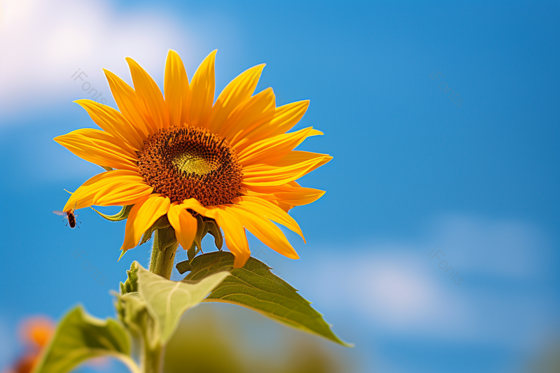 夏日蜜蜂与向日葵背景壁纸,高清,摄影图,摄影图片,图片大全,摄影图免费下载